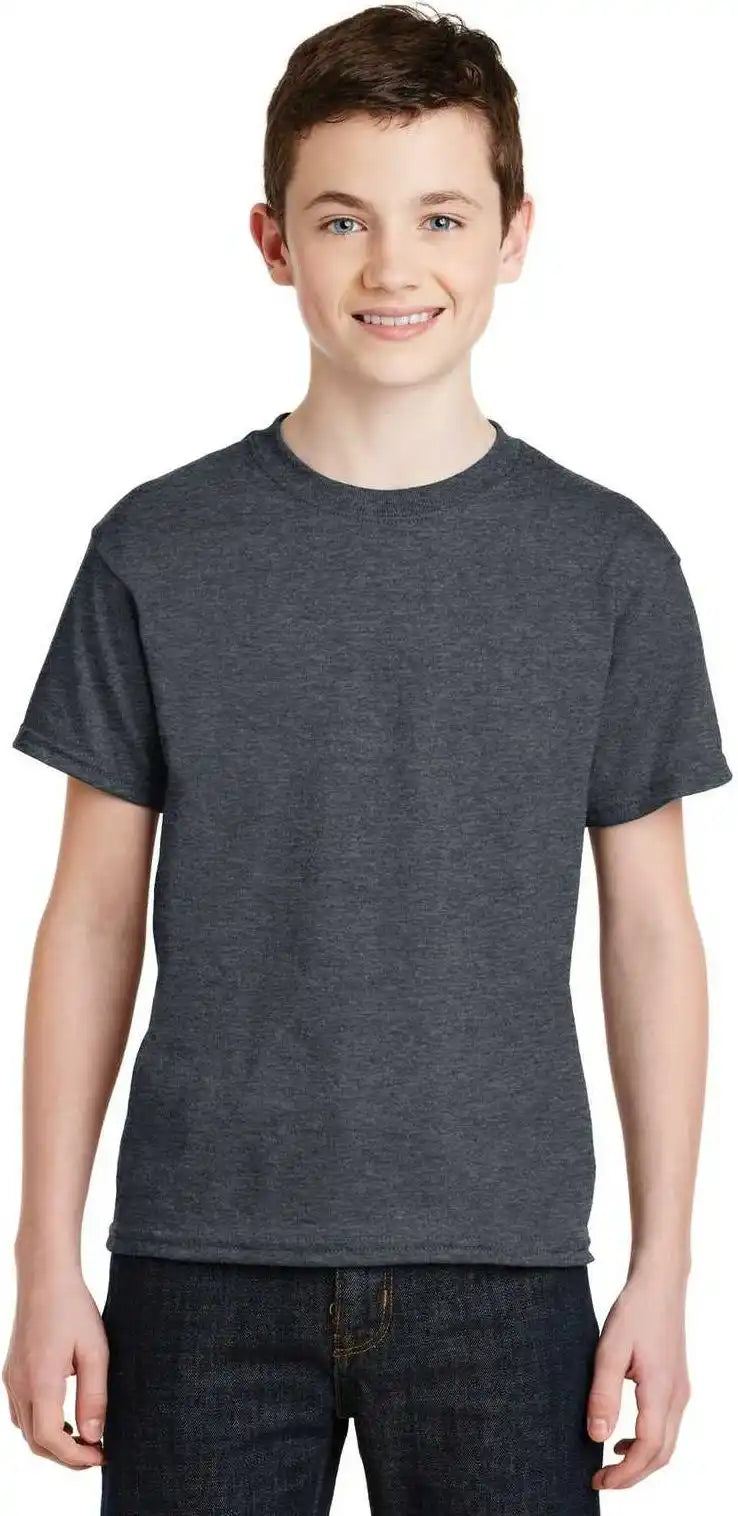 Gildan 8000b Youth Dryblend 50 Cotton/50 Poly T-shirt - Dark Heather