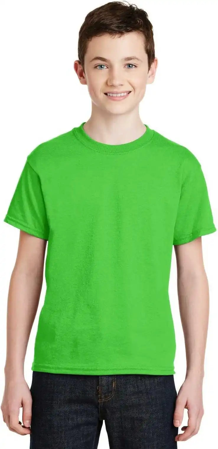 Gildan 8000b Youth Dryblend 50 Cotton/50 Poly t Shirt Electric Green