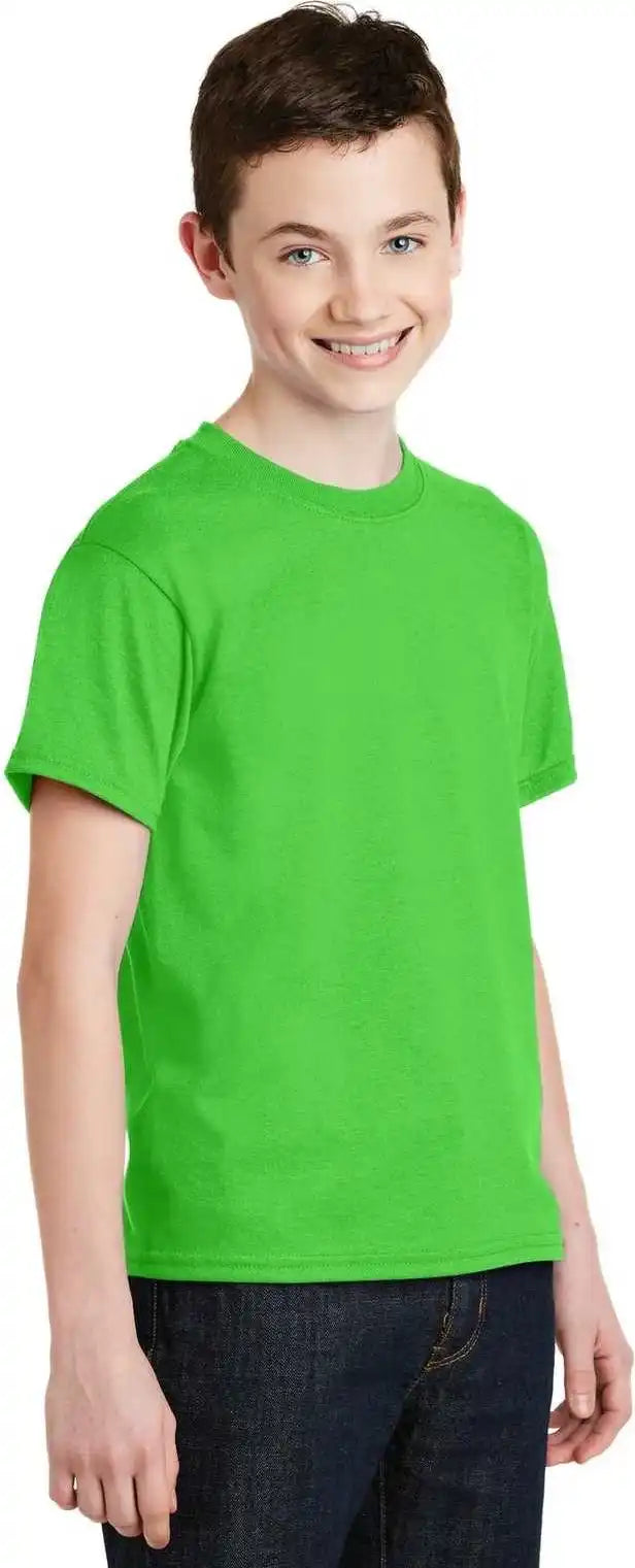 Gildan 8000b Youth Dryblend 50 Cotton/50 Poly t Shirt Electric Green