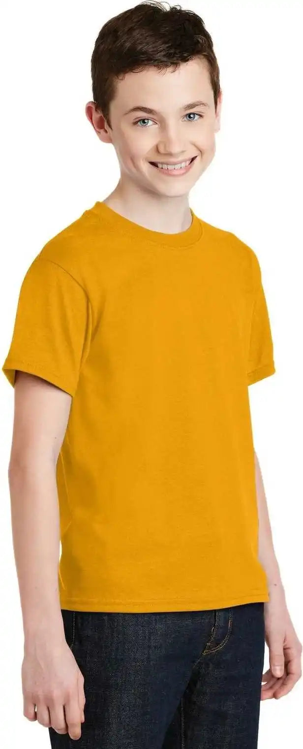 Gildan 8000b Youth Dryblend 50 Cotton/50 Poly t Shirt Gold