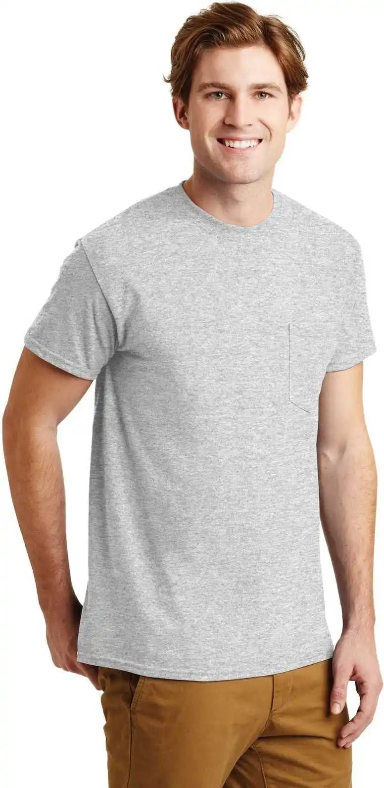 Gildan 8300 Dryblend 50 Cotton/50 Poly Pocket T-shirt - Ash Gray