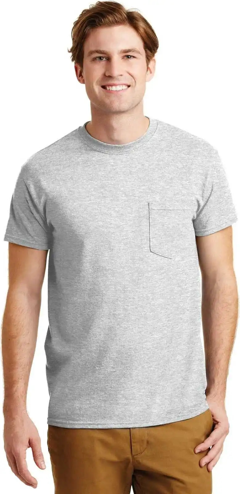 Gildan 8300 Dryblend 50 Cotton/50 Poly Pocket T-shirt - Ash Gray