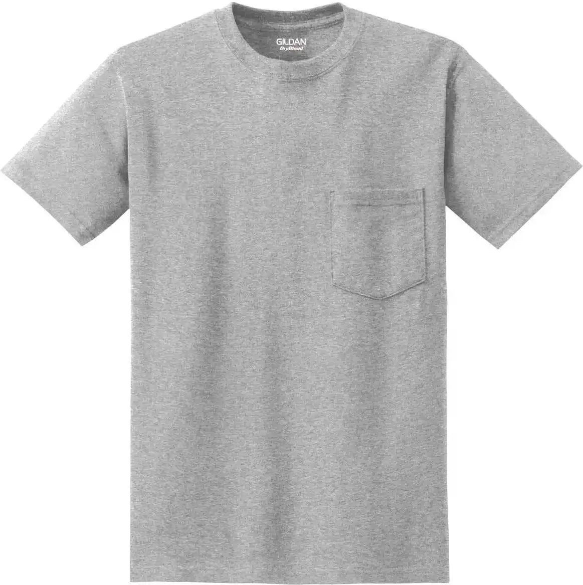 Gildan 8300 Dryblend 50 Cotton/50 Poly Pocket T-shirt - Ash Gray