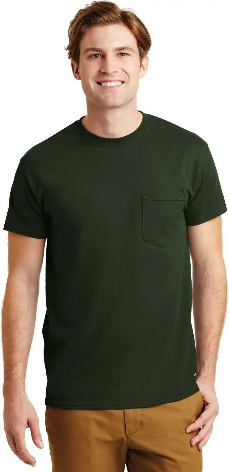Gildan 8300 Dryblend 50 Cotton/50 Poly Pocket t Shirt Forest Green
