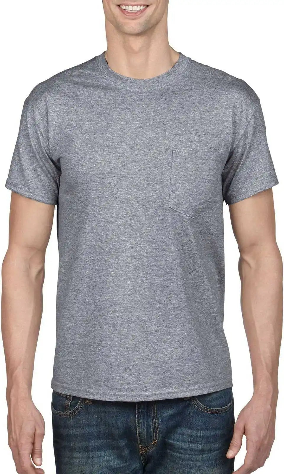 Gildan 8300 Dryblend 50 Cotton/50 Poly Pocket t Shirt Graphite Heather