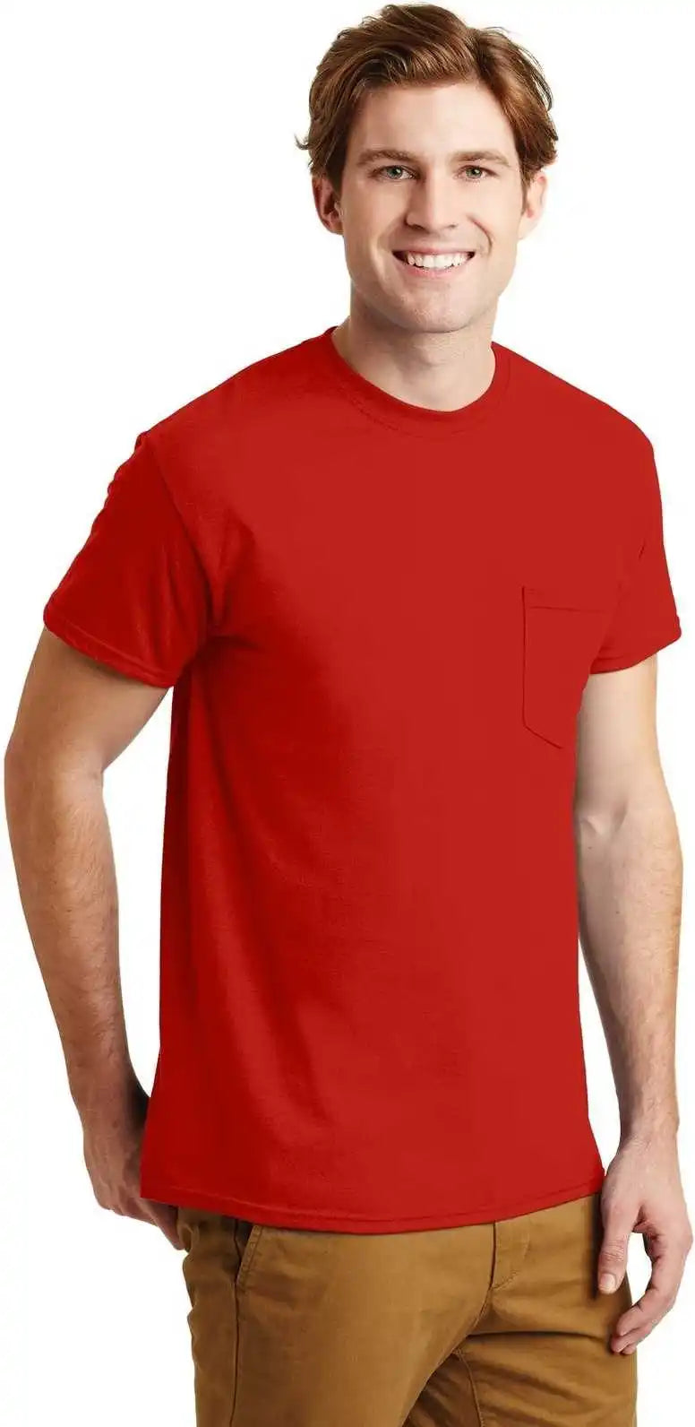 Gildan 8300 Dryblend 50 Cotton/50 Poly Pocket t Shirt Red