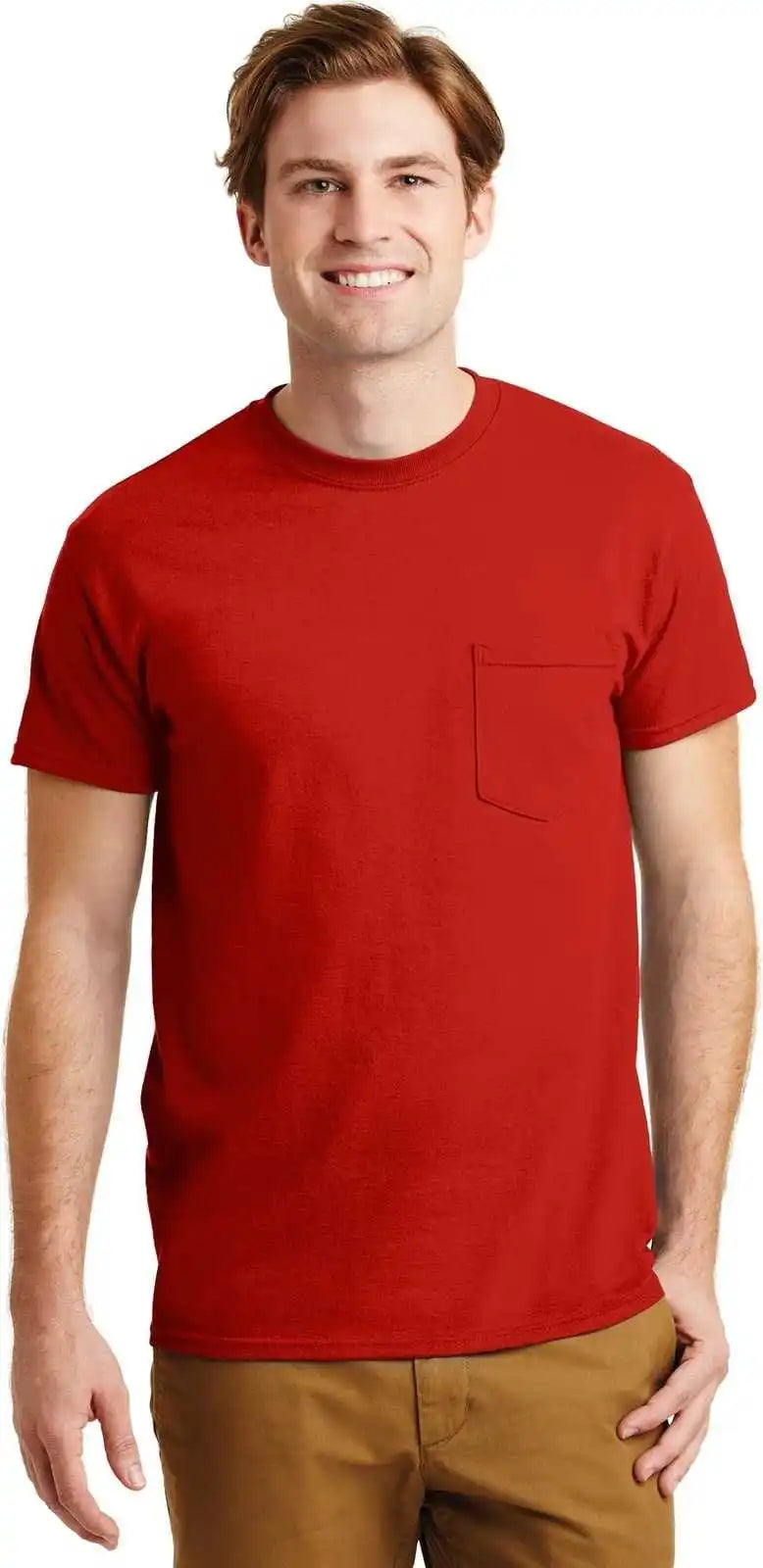 Gildan 8300 Dryblend 50 Cotton/50 Poly Pocket t Shirt Red