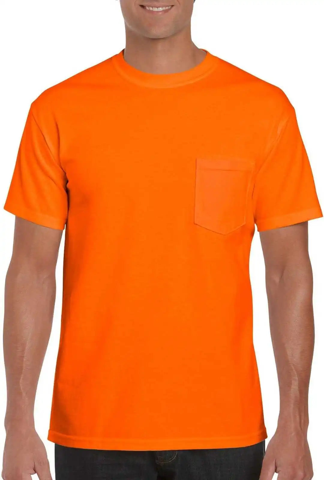 Gildan 8300 Dryblend 50 Cotton/50 Poly Pocket t Shirt s Orange