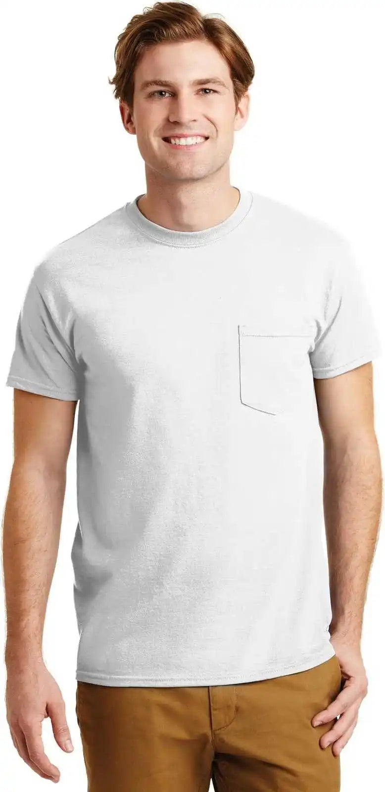 Gildan 8300 Dryblend 50 Cotton/50 Poly Pocket t Shirt White