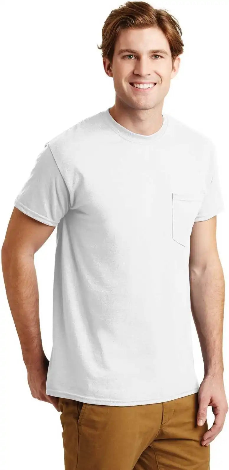 Gildan 8300 Dryblend 50 Cotton/50 Poly Pocket t Shirt White
