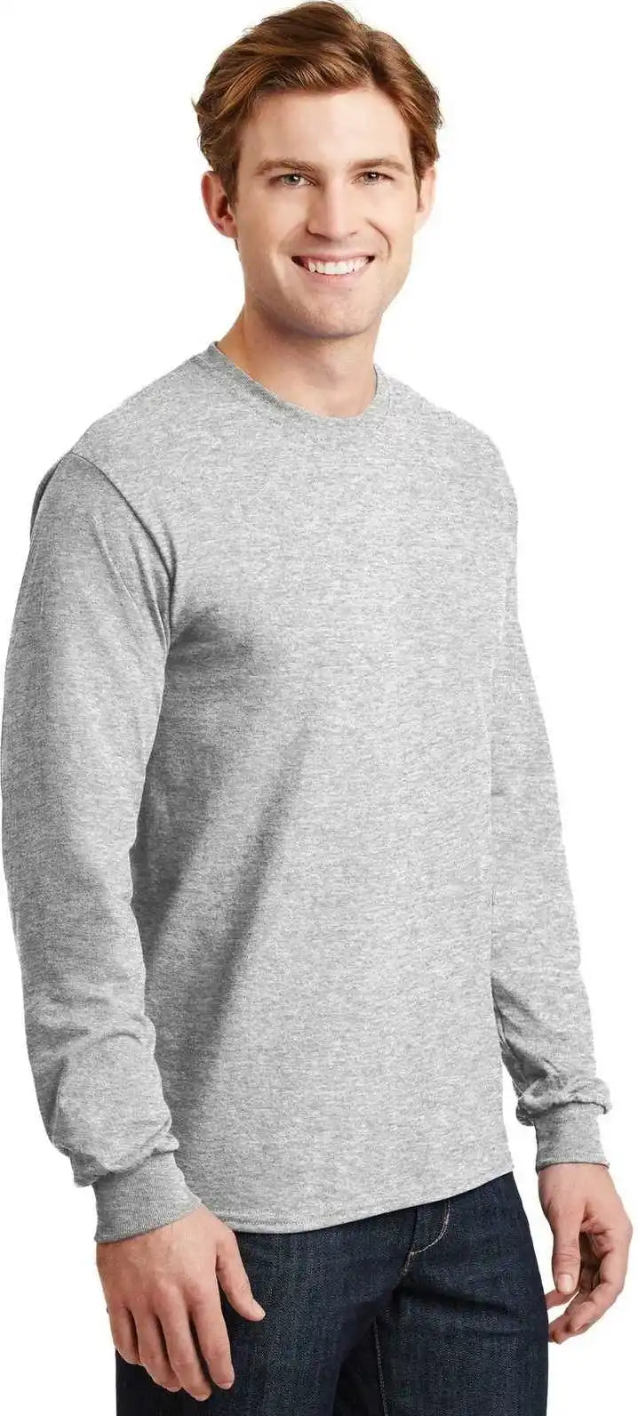Gildan 8400 Dryblend 50 Cotton/50 Poly Long Sleeve t Shirt Ash Gray