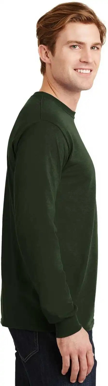 Gildan 8400 Dryblend 50 Cotton/50 Poly Long Sleeve T-shirt - Forest Green