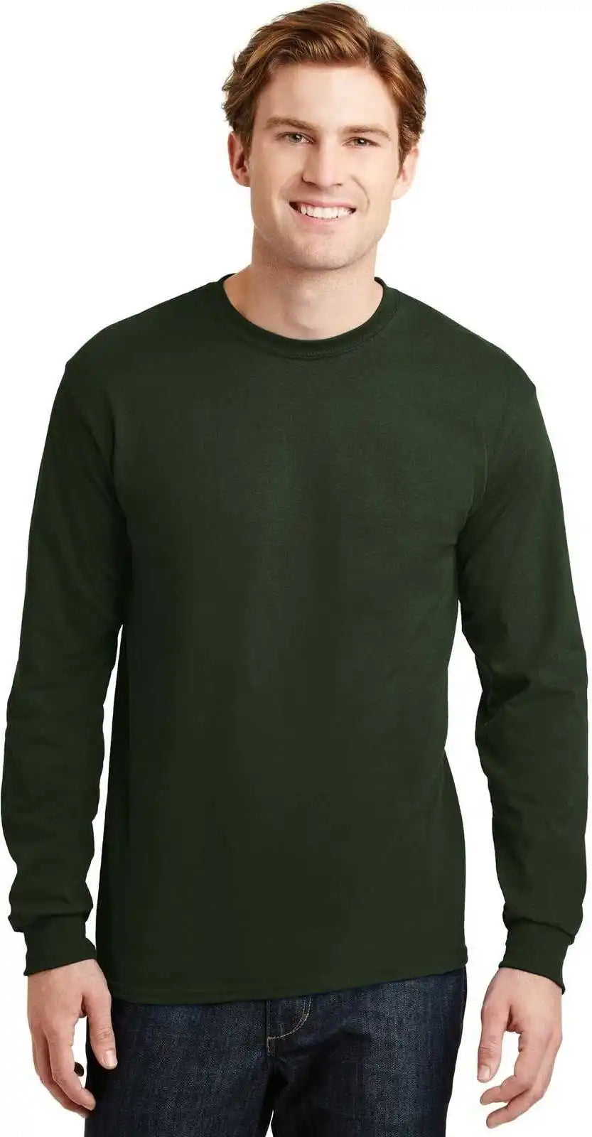 Gildan 8400 Dryblend 50 Cotton/50 Poly Long Sleeve T-shirt - Forest Green
