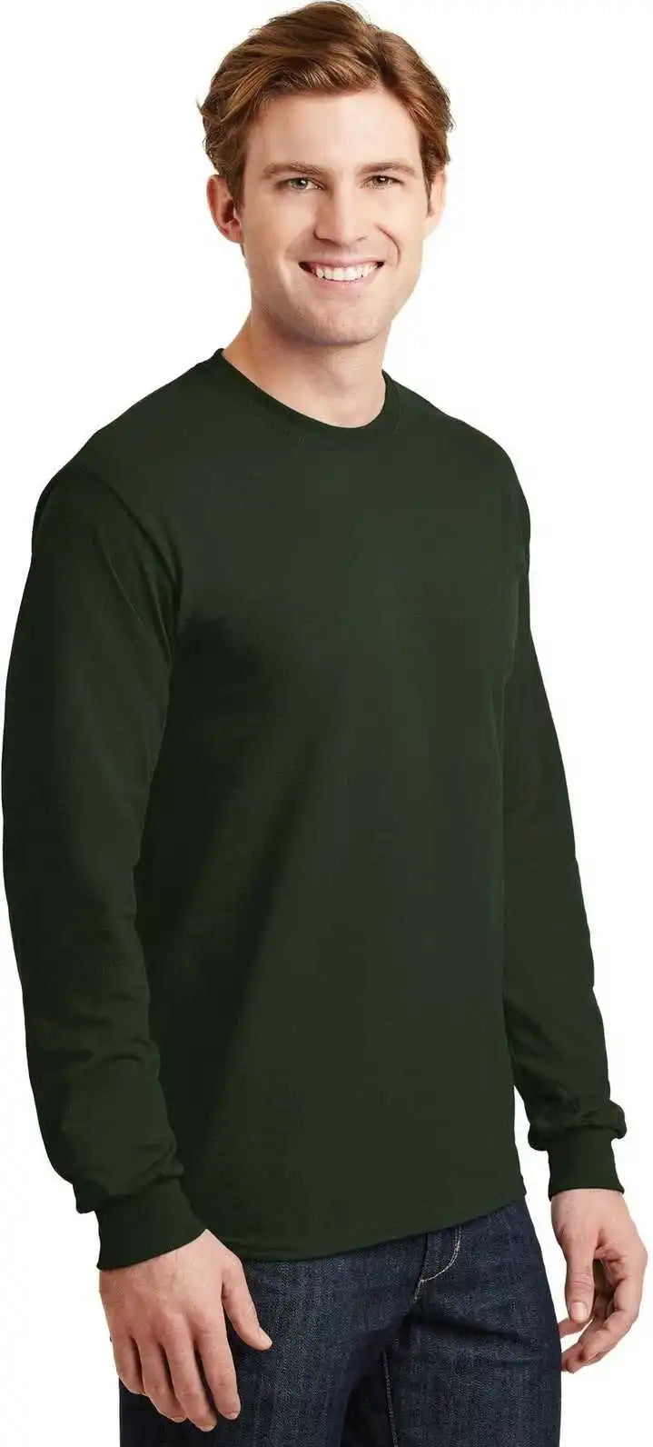 Gildan 8400 Dryblend 50 Cotton/50 Poly Long Sleeve T-shirt - Forest Green