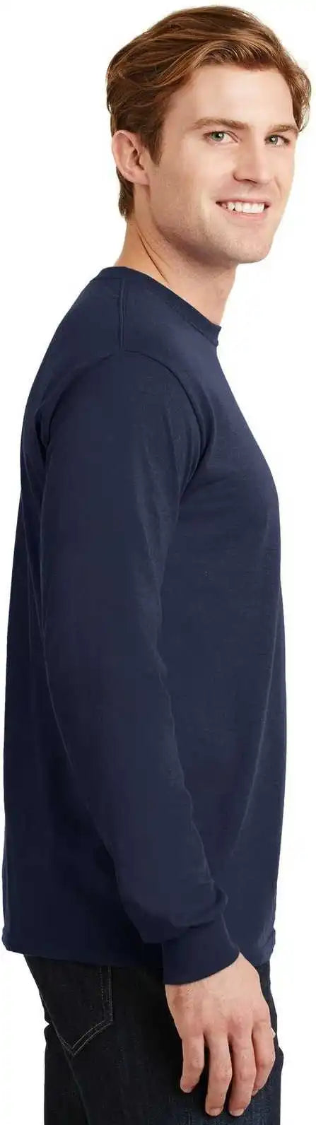 Gildan 8400 Dryblend 50 Cotton/50 Poly Long Sleeve t Shirt Navy