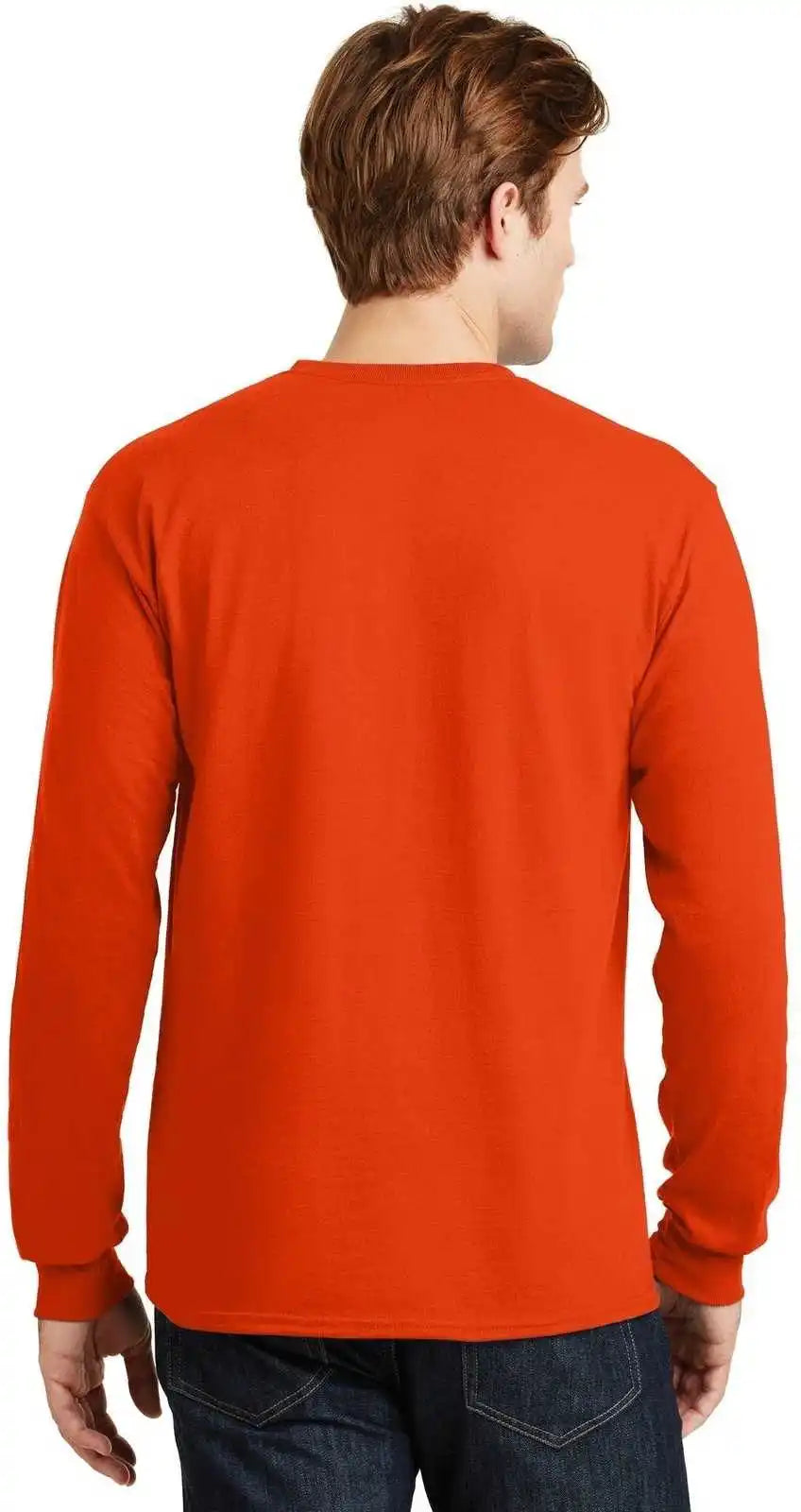 Gildan 8400 Dryblend 50 Cotton/50 Poly Long Sleeve t Shirt Orange