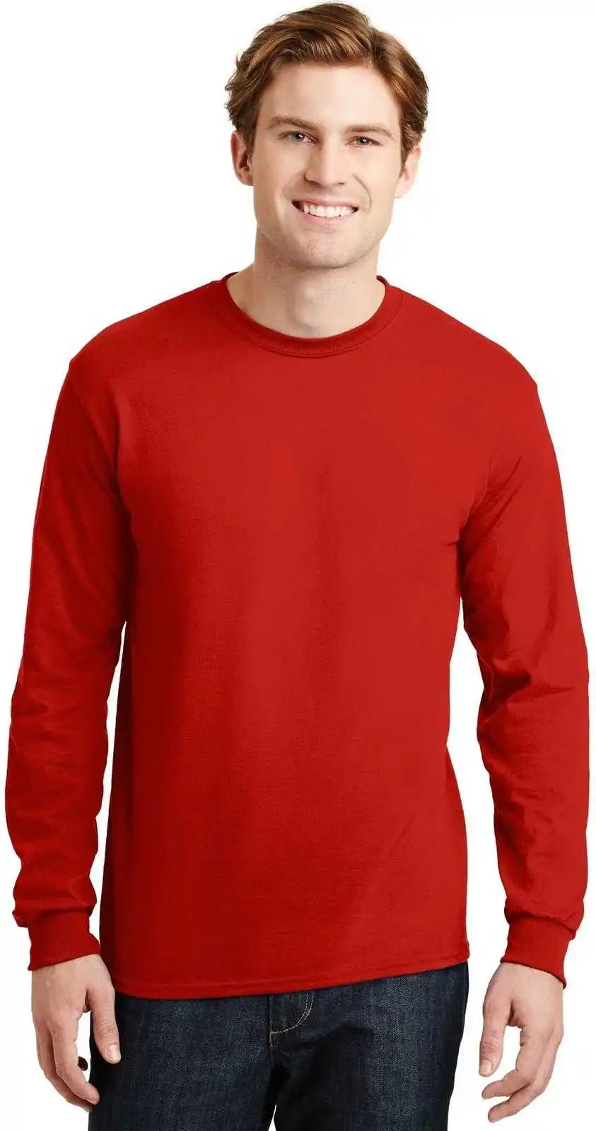 Gildan 8400 Dryblend 50 Cotton/50 Poly Long Sleeve T-shirt - Red