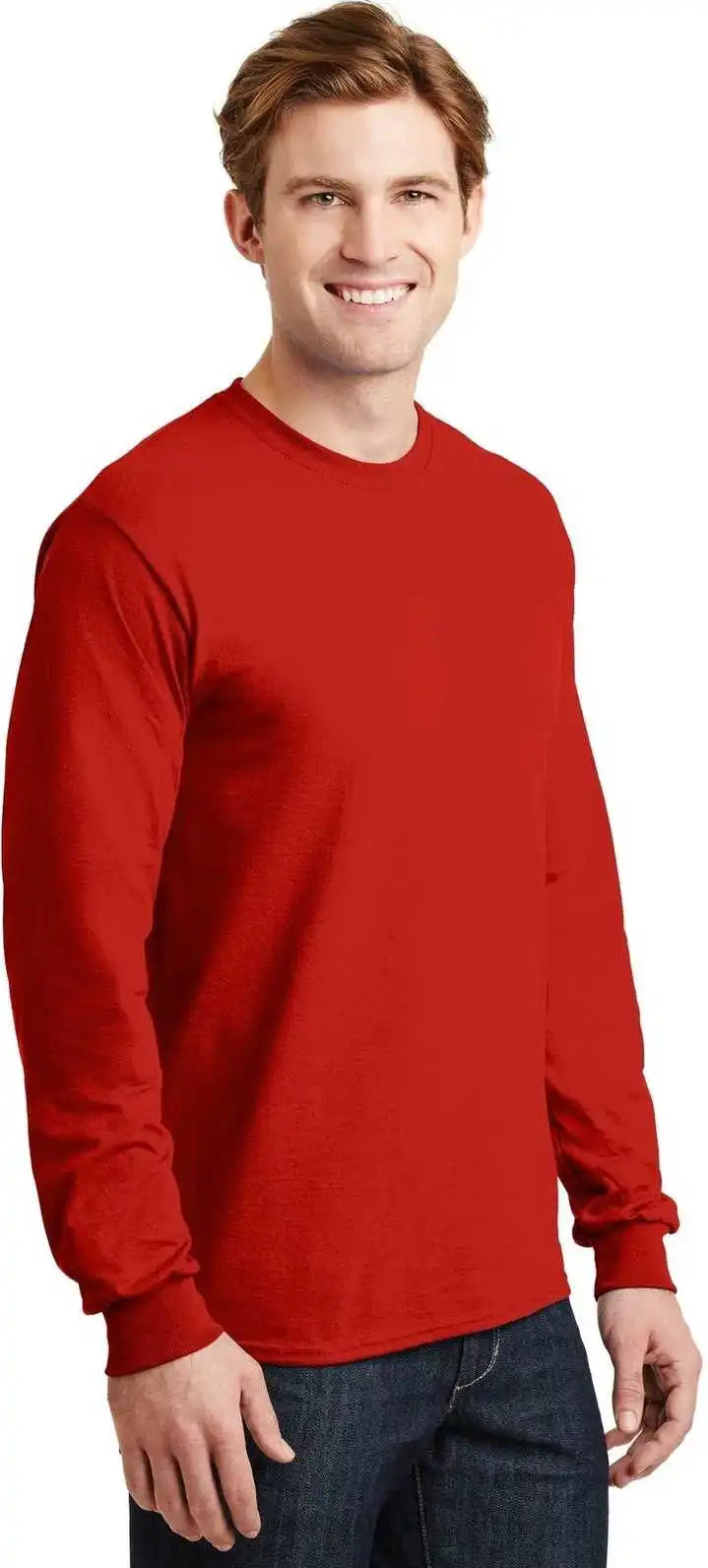 Gildan 8400 Dryblend 50 Cotton/50 Poly Long Sleeve t Shirt Red