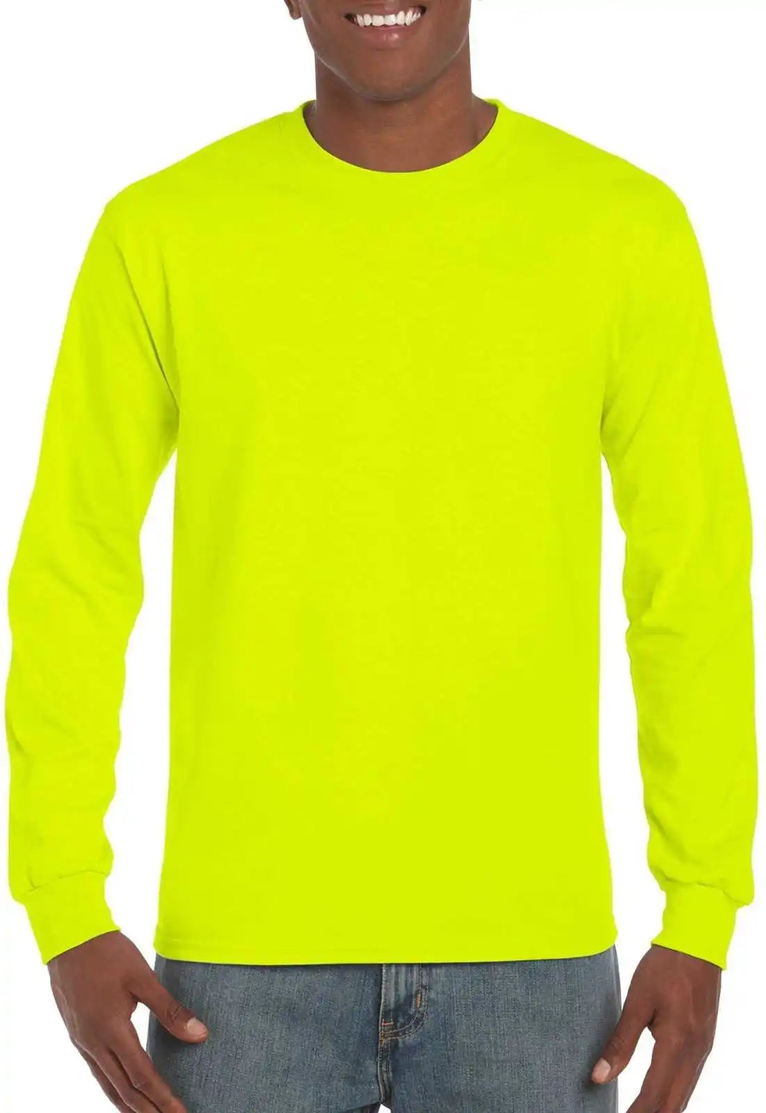 Gildan 8400 Dryblend 50 Cotton/50 Poly Long Sleeve T-shirt - Safety Green
