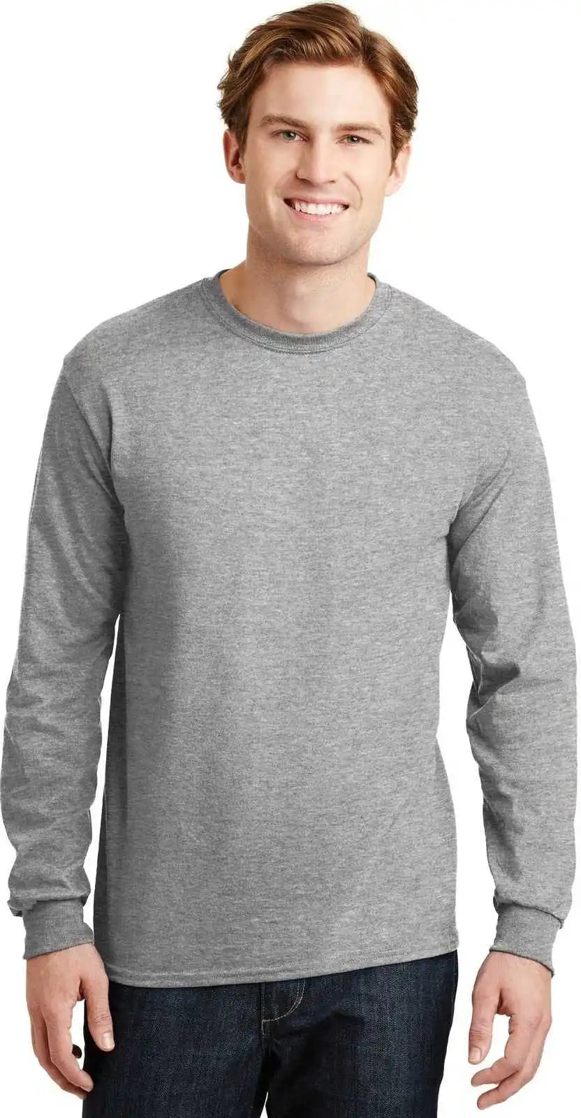 Gildan 8400 Dryblend 50 Cotton/50 Poly Long Sleeve T-shirt - Sport Gray