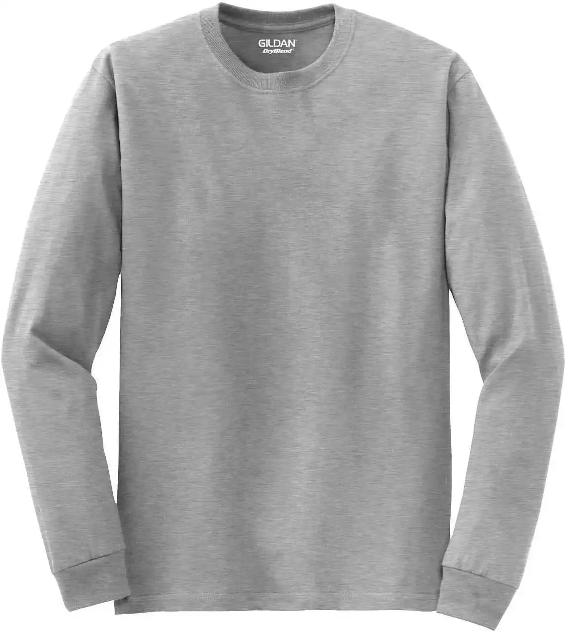 Gildan 8400 Dryblend 50 Cotton/50 Poly Long Sleeve t Shirt Sport Gray