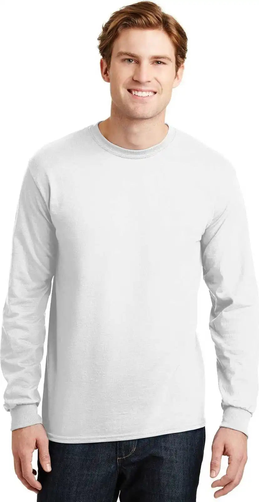 Gildan 8400 Dryblend 50 Cotton/50 Poly Long Sleeve t Shirt White