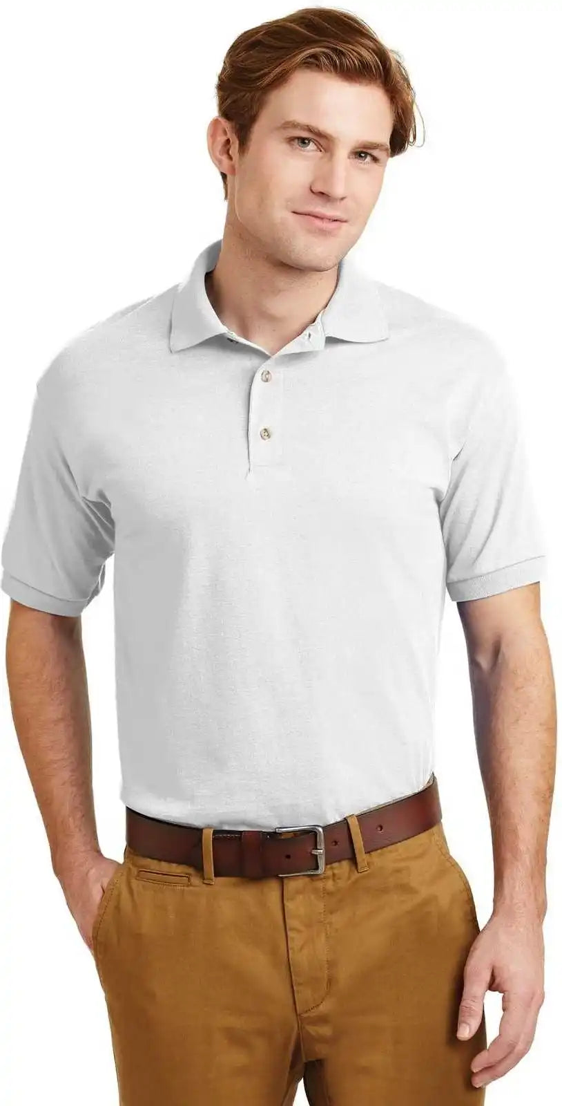 Gildan 8800 Dryblend 6 Ounce Jersey Knit Sport Shirt White