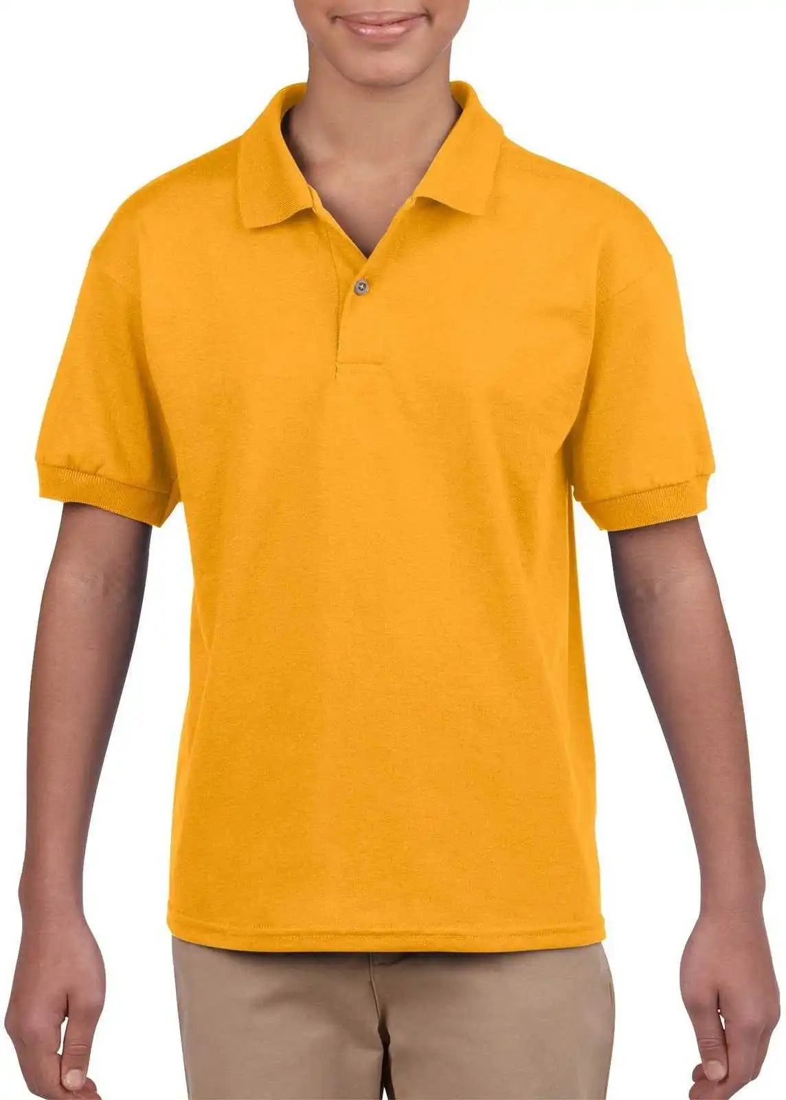 Gildan 8800b Youth Dryblend 6 Ounce Jersey Knit Sport Shirt Gold