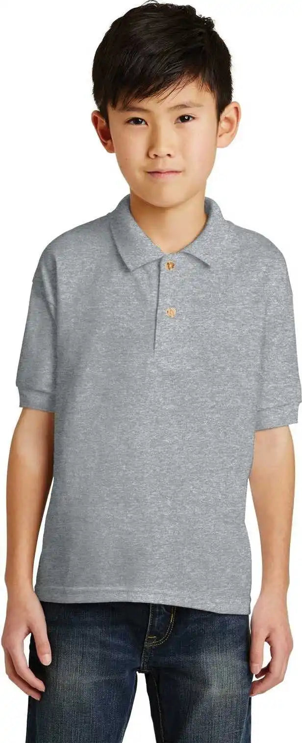 Gildan 8800b Youth Dryblend 6 Ounce Jersey Knit Sport Shirt Gray