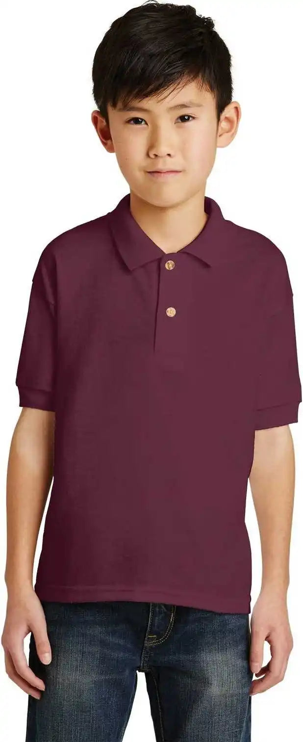 Gildan 8800b Youth Dryblend 6 Ounce Jersey Knit Sport Shirt Maroon
