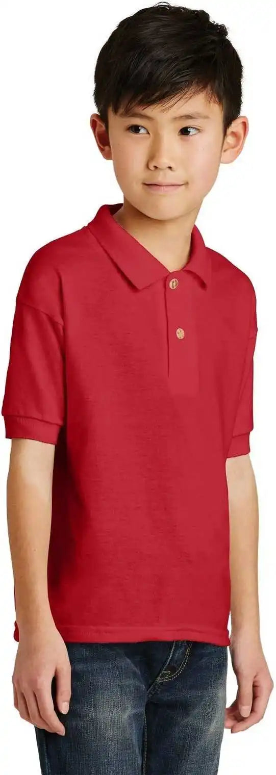 Gildan 8800b Youth Dryblend 6 Ounce Jersey Knit Sport Shirt Red