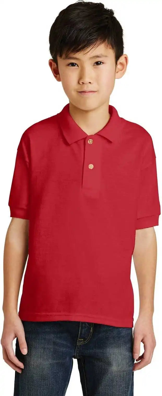 Gildan 8800b Youth Dryblend 6 Ounce Jersey Knit Sport Shirt Red