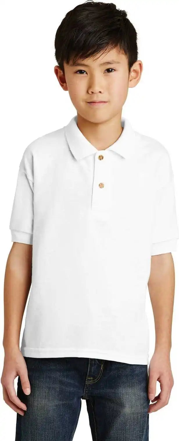 Gildan 8800b Youth Dryblend 6-ounce Jersey Knit Sport Shirt - White