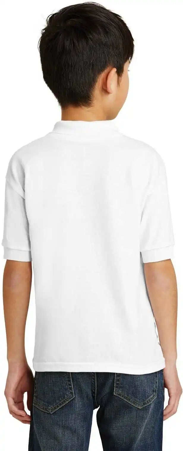 Gildan 8800b Youth Dryblend 6-ounce Jersey Knit Sport Shirt - White