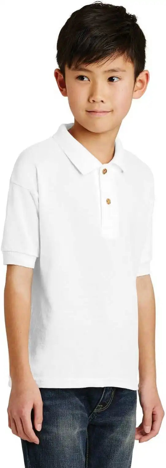 Gildan 8800b Youth Dryblend 6-ounce Jersey Knit Sport Shirt - White