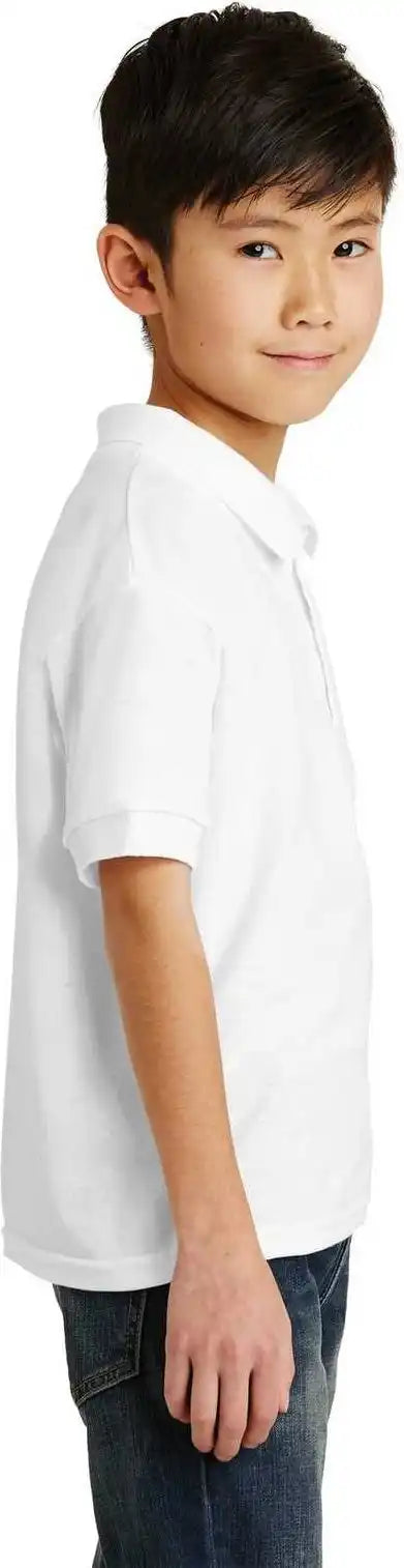 Gildan 8800b Youth Dryblend 6-ounce Jersey Knit Sport Shirt - White