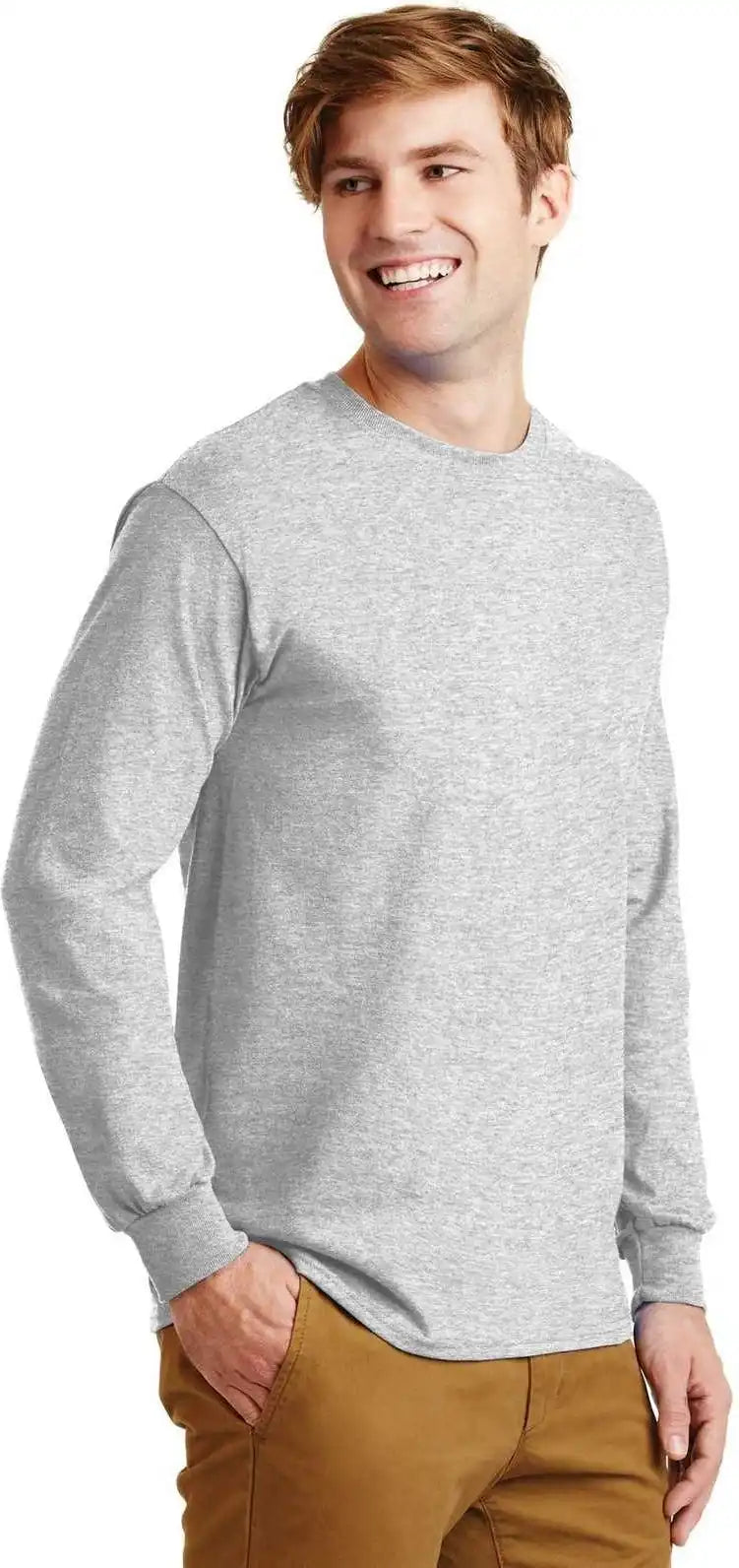 Gildan G2400 Ultra Cotton 100% Long Sleeve t Shirt Ash