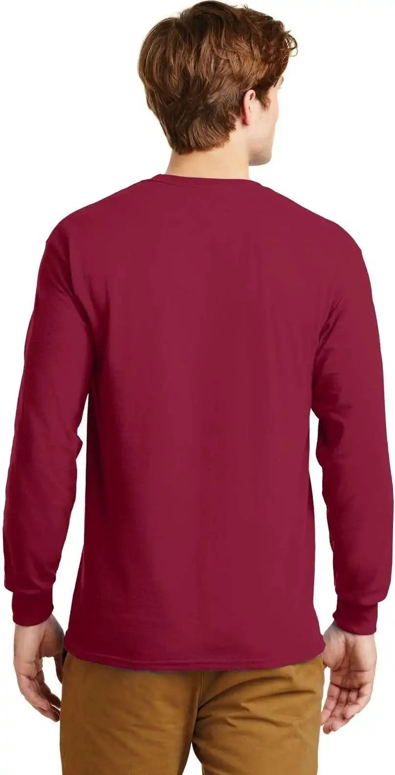 Gildan G2400 Ultra Cotton 100% Long Sleeve t Shirt Cardinal Red