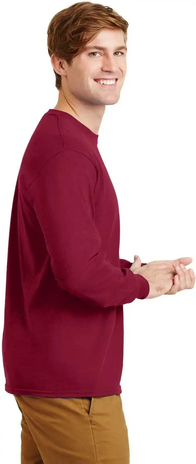 Gildan G2400 Ultra Cotton 100% Long Sleeve t Shirt Cardinal Red