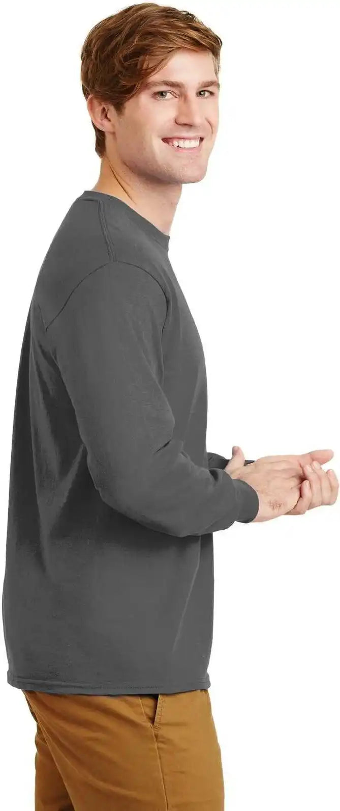 Gildan G2400 Ultra Cotton 100% Long Sleeve t Shirt Charcoal
