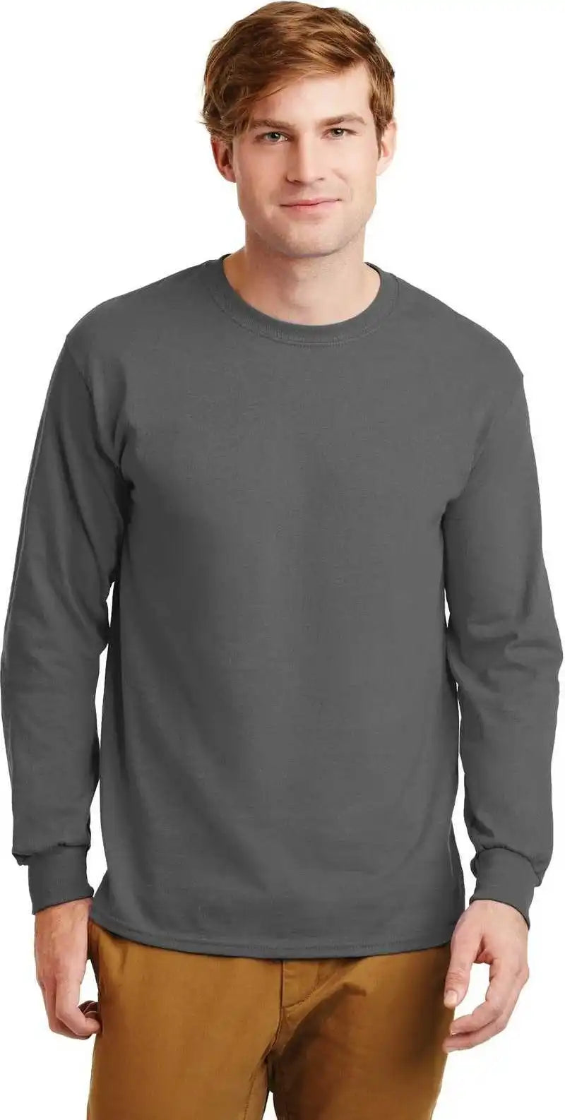 Gildan G2400 Ultra Cotton 100% Long Sleeve t Shirt Charcoal