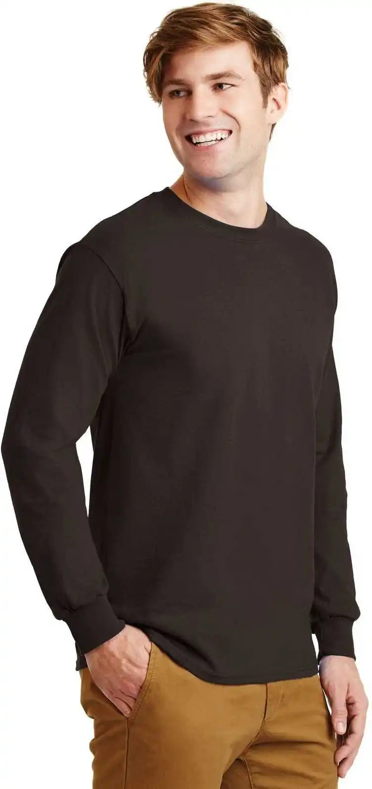 Gildan G2400 Ultra Cotton 100% Long Sleeve t Shirt Dark Chocolate