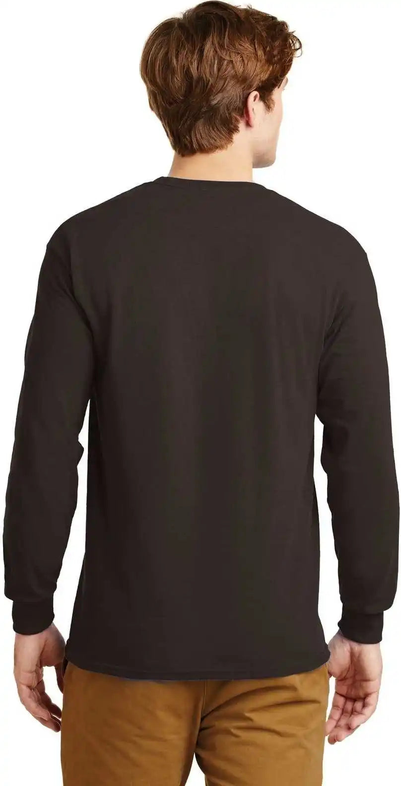 Gildan G2400 Ultra Cotton 100% Long Sleeve T-shirt - Dark Chocolate