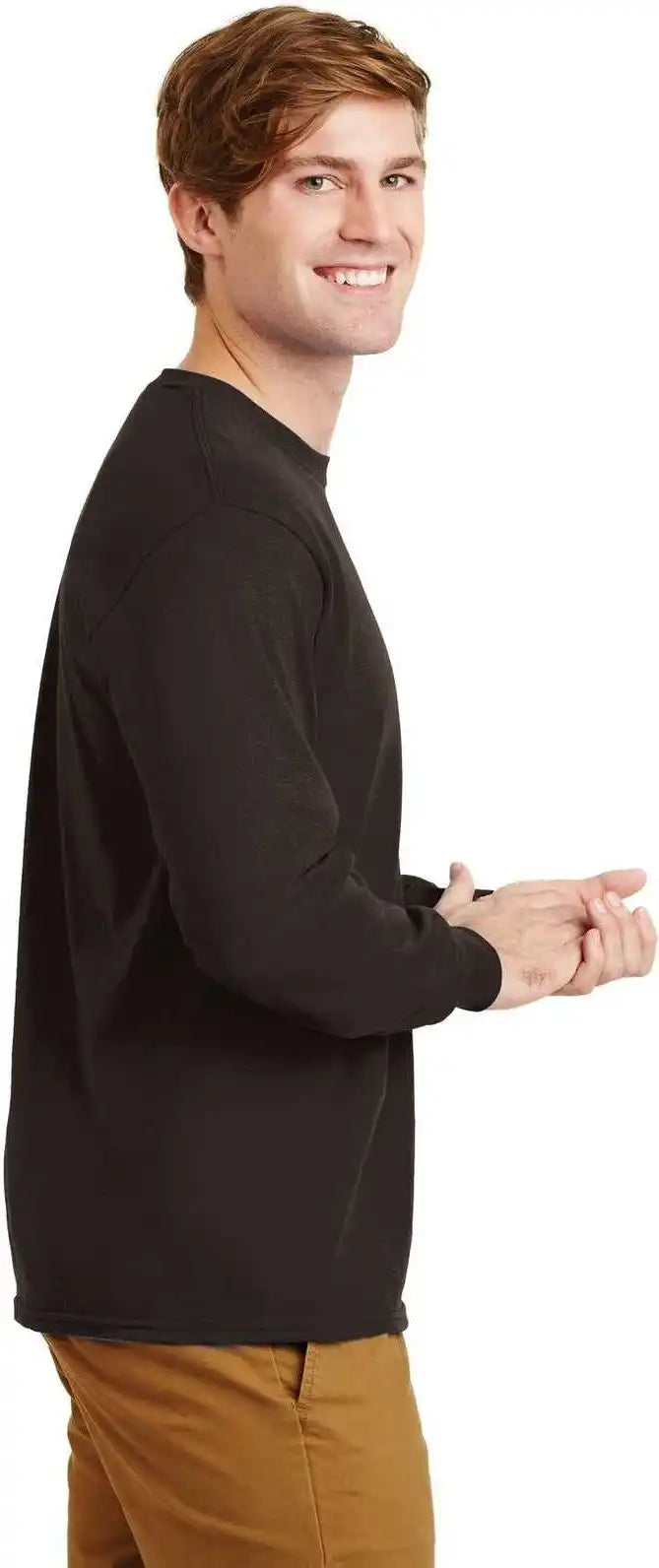 Gildan G2400 Ultra Cotton 100% Long Sleeve t Shirt Dark Chocolate