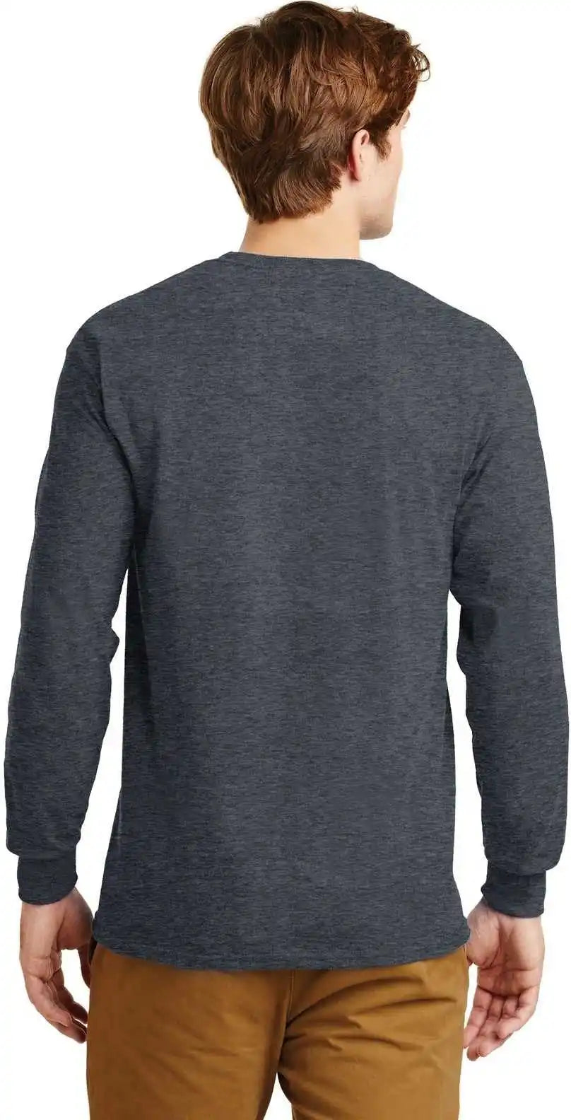 Gildan G2400 Ultra Cotton 100% Long Sleeve T-shirt - Dark Heather