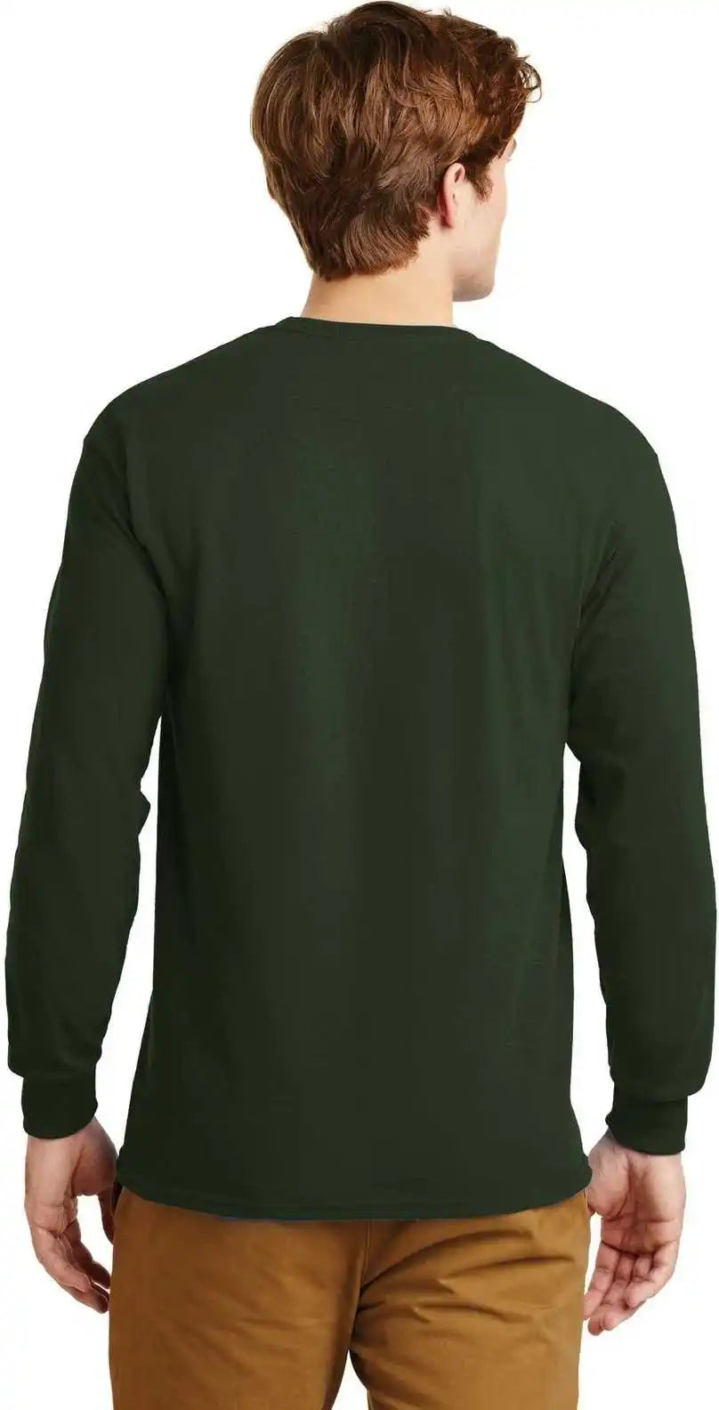 Gildan G2400 Ultra Cotton 100% Long Sleeve t Shirt Forest Green