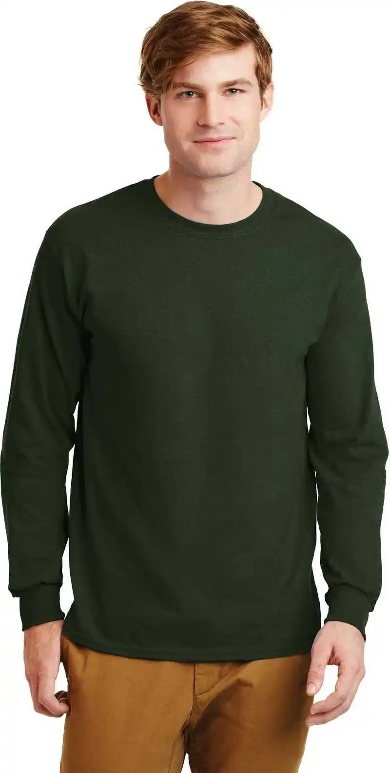 Gildan G2400 Ultra Cotton 100% Long Sleeve t Shirt Forest Green