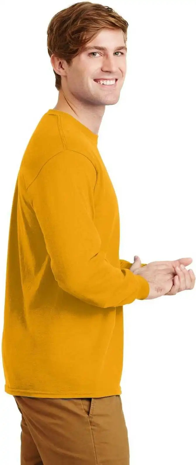 Gildan G2400 Ultra Cotton 100% Long Sleeve t Shirt Gold