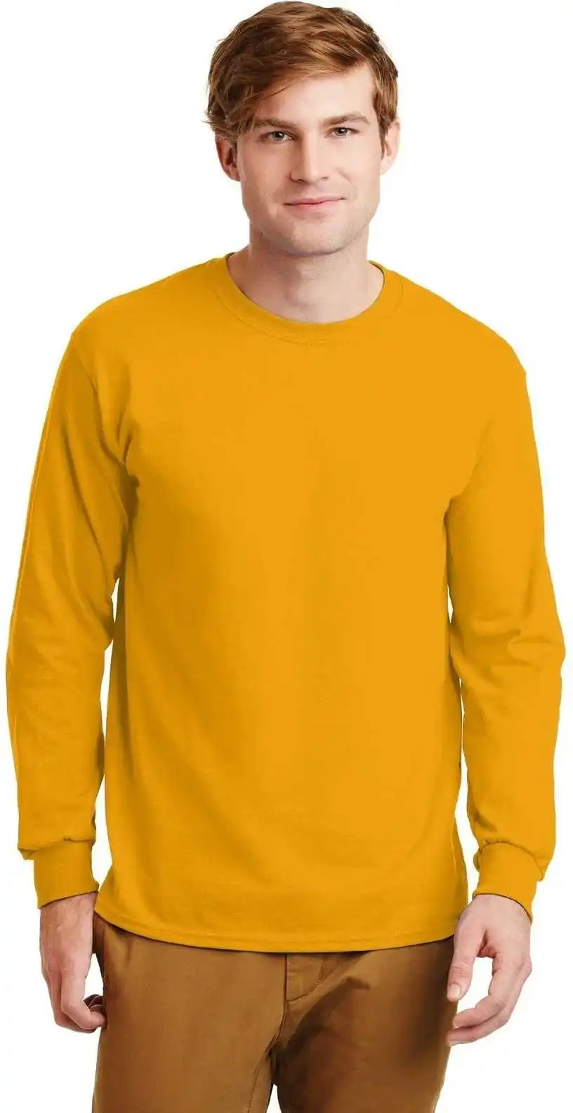 Gildan G2400 Ultra Cotton 100% Long Sleeve t Shirt Gold