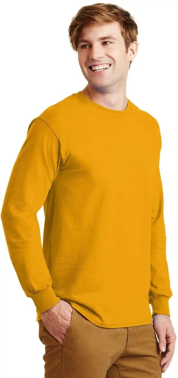 Gildan G2400 Ultra Cotton 100% Long Sleeve t Shirt Gold